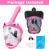 Full Face Snorkel Mask for Kids, 180 Degree Panoramic View, Safe Anti-Leak Anti-Fog, Foldable Dry Top Snorkeling Gear