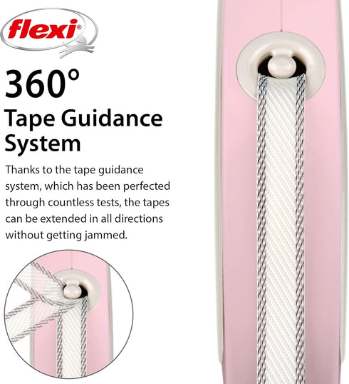 Flexi Style Retractable Dog Leash - 10 ft, Ergonomic, Durable, Tangle Free for Small Dogs, Pink/Rose