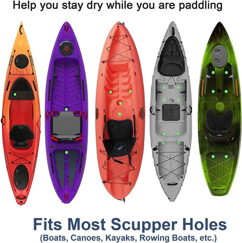 JSP Manufacturing Kayak Scupper Plug - Sit on Top Kayak Hole Plugs in Neon Green/Glow-in-The-Dark