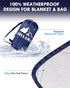 Outdoor Camping Blanket, Fleece Waterproof Stadium Blanket with Portable Bag, Lightweight for 2 People, Cold Weather,