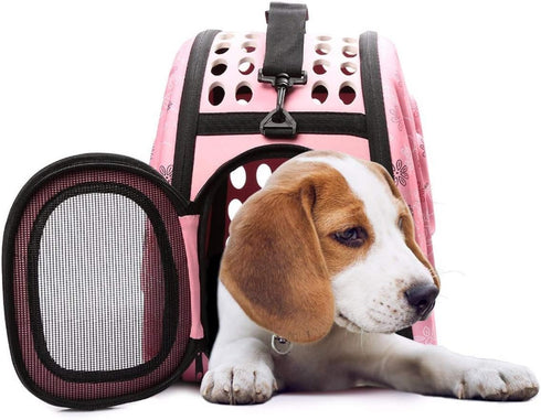Lofik inch Travel Outdoor Portable Folding Pet Dog Carrier Cat Carrier Pet Travel Bag Pet Breathable Tote Pink