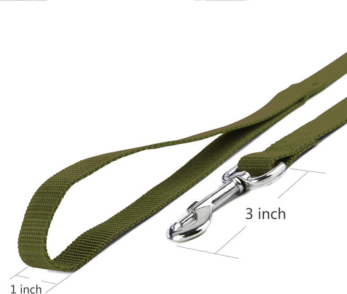 10ft Dark Green Dog Leashes, Extra Long Traditional Style Leads for Large, Medium & Small Dogs