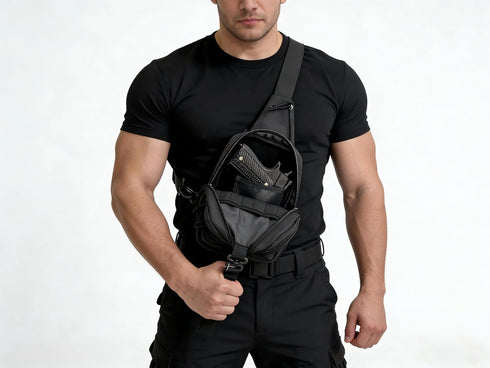 Wotony RFID Blocking Tactical Crossbody Bag for Men - Durable EDC Sling Shoulder Bag with Multi-Pocket Storage