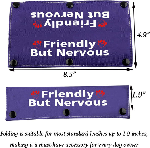 Nervous Dog Leash Sleeve Friendly But Nervous Leash Wrap Social Distancing Gift(Friendly But Nervous)