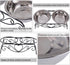 AUNMAS Elevated Dog Cat Bowls, Stainless Steel Double Food Water Bowls for Small Pets, Feeder Dishes Shelf Stand