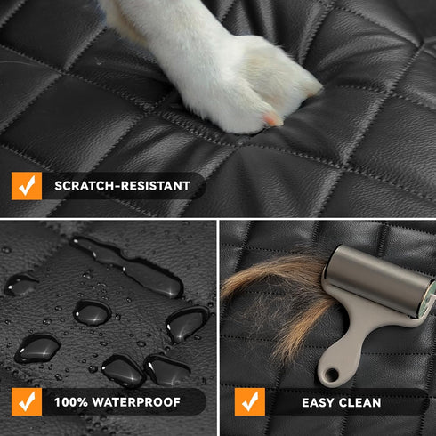 KritterKorner Car Seat Cover for Dogs,Waterproof PU Leather Dog Car Front Seat Cover,Heavy Duty Captain Seat Protector