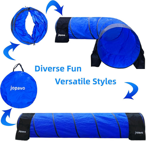 10 2 Pack 4 Dog Agility Training Equipment Tunnel:JOPAVO Foot Agility Tunnel with Sandbags, Carry Bag and Ground