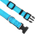 Reflective Dog Collar, Adjustable Soft Neoprene Padded Nylon Collars with Buckle for Large Dogs, Sky Blue, L