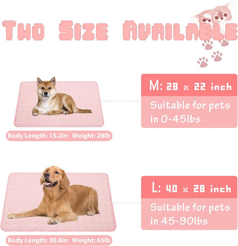 Washable Dog Cooling Mat, Ice Silk Cooling Pad for Dogs, Self Cooling Blanket for Indoor & Outdoor Car Seats