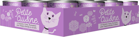 PETITE CUISINE Grain-Free Wet Cat Food, L'il Violet's Tuna, Pumpkin & Tilapia, 24 cans 2.8 oz