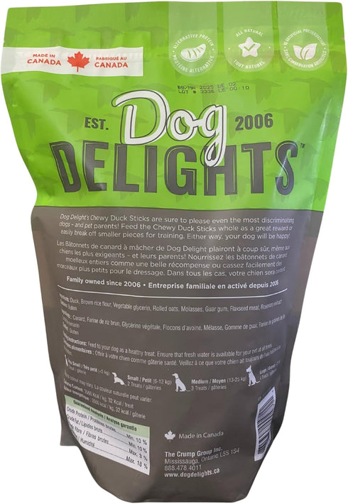 Chewy Duck Sticks Dog Treats - 1kg (2.2 lb) - Wholesome Rewards Made in Canada for Your Furry Friend