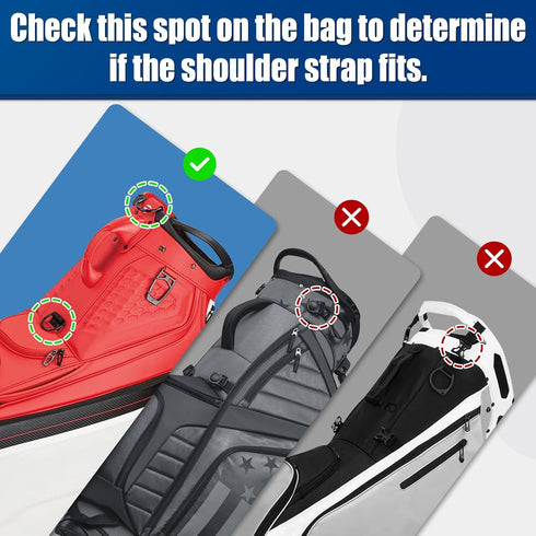 Universal Replacement Golf Bag Straps, Double Shoulder and Single Shoulder Carry Strap