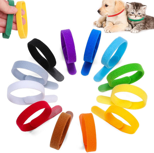 30 PCS Newborn Puppy Collars, Whelping Newborn Pet Collars, Double-Sided Soft Adjustable ID Bands for Newborn Dog