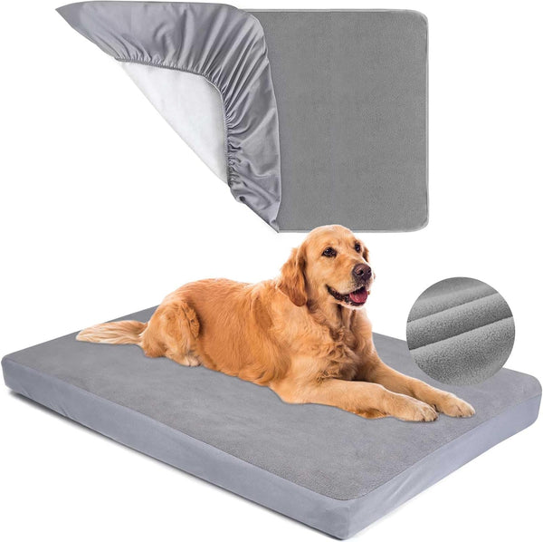 Dog Bed Covers Replacement, 100% Waterproof Washable Grey, 2 Pack 27" x 36" M