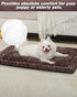 Washable Dog Bed Mat, Reversible Dog Crate Pad Soft Fluffy Pet Mattress for Large Medium Small Dogs, 41 x 27 Inch, Brown