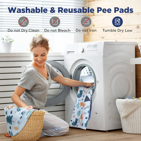 Washable Pee Pads for Dogs | 2 Pack Large 36"x41" | Super Absorbent, 100% Waterproof, Non-Slip Whelping Pads