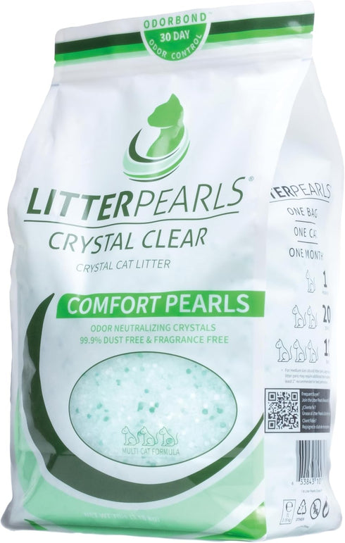 Litter Pearls 7 lb Crystal Clear Unscented Non-Clumping Cat Litter with Odorbond