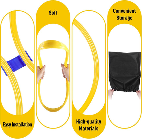 Shappy 50 Pcs Agility Rings with Storage Bags, 15 Inch Plastic Speed Rings for Sports Training