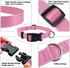 Pink Basic Adjustable Dog Collar for Small Medium Large Dogs, Breathable Quick Release Nylon Pet Collar