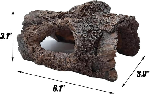 Tfwadmx Aquarium Decoration Cave, Resin Hollow Tree Trunk Log Ornament for Fish Tank Hideout for Betta, Cichlid
