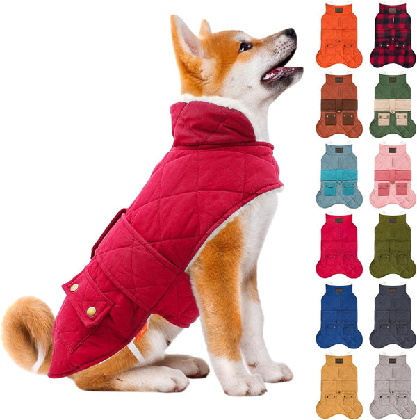 KYEESE Dog Coat, Soft Pet Sweater for Cold Weather, Waterproof Winter Jacket with Leash Hole for Small Dogs