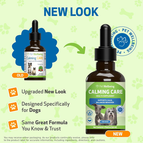Pet Wellbeing Calming Care for Dogs - Vet-Formulated Liquid Supplement 2 oz - Ashwagandha & Holy Basil Blend