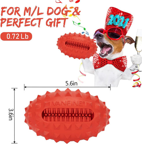 VANFINE Dog Toy, Squeaky Indestructible Tough Stick Chew Toy for Large Dogs, Non-Toxic Natural Rubber (Medium/Large Dog)