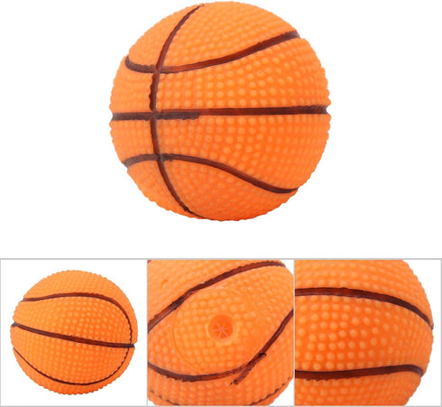 Zerodis Adorable Squeaky Basketball Toy for Puppies - Rubber Dog Plaything