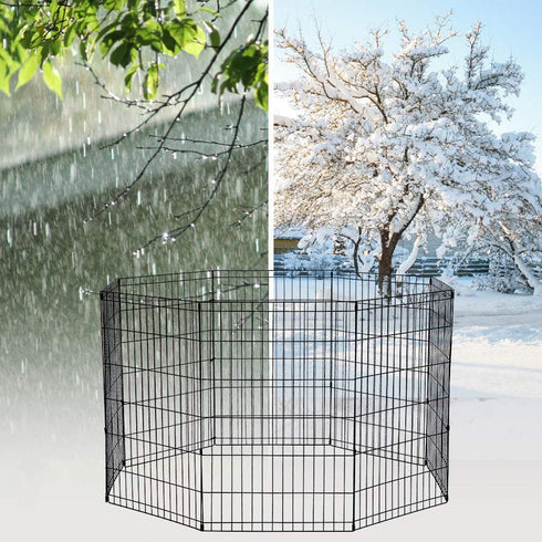 24 8 24" Bestpet Tall Foldable Dog Playpen Crate Fence Pet Kennel Play Pen Exercise Cage Panel Black