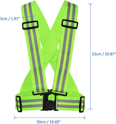 Reflective Vest - High Visibility Adjustable Strip Safety Reflector Tape Gear for Cycling Running Night Walking