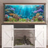 Underwater Aquarium Background, Ocean Floor Coral Reef, Polyester Fish Tank Background with 6 EVA Double-Sided Tapes
