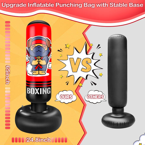 SHZYGQ 65 Inch Set MMA Inflatable Punching Bag for Kids, Kids Punching Bag with Gloves for Boys & Girls, Kicking Bag