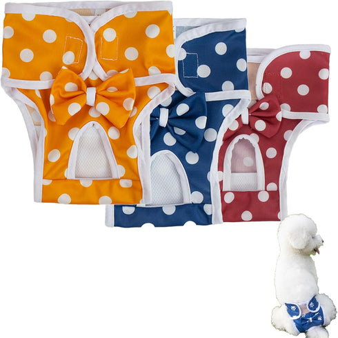 Dog Diapers for Small Female Dogs, Washable Heat Pants, Pack of 3,Reusable