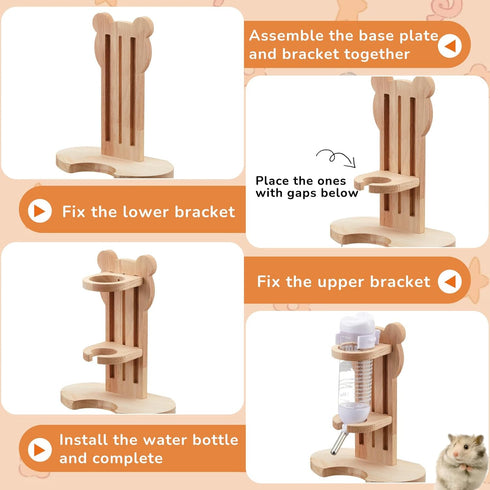 Sonwyoung 18 Set, 10 Set Pcs Hamster Toys Kinds Small Animal Chewing Toys, Maze Wood House, Silent Exercise Running