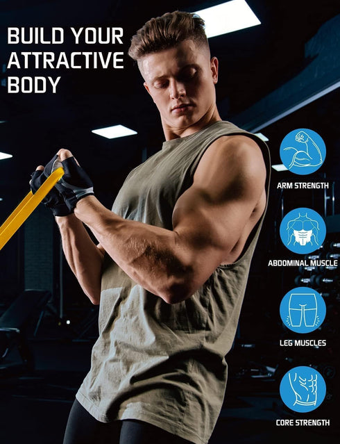 LEEKEY Resistance Bands, Exercise Bands Set for Working Out, Pull Up Assist Bands for Men and Women