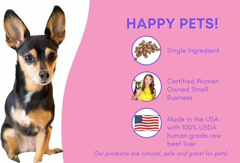 Freeze Dried Dog Treats, Single Ingredient Beef, Healthy, High Value, Made in the USA – 4 Ounce
