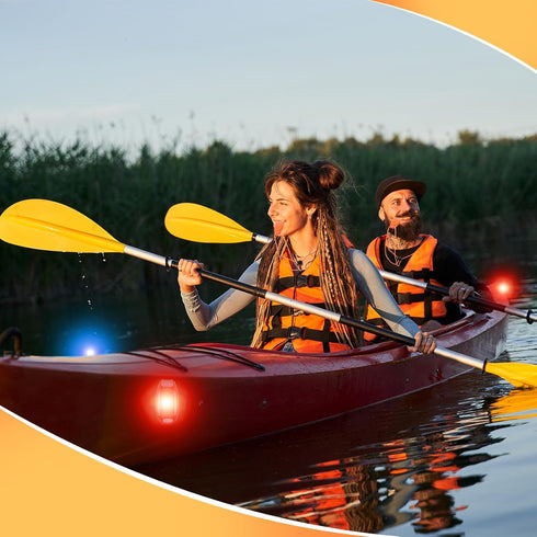 Tellegloww 16 8 3 8 Pcs Navigation Lights for Kayak Boat Include Red Green LED Battery Safety Night Lights with Type