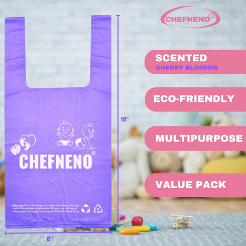 (600 600 Disposable Diaper Bags ct.) Cherry Blossom Scented Easy Tie Handles Scented Bulk Diaper Sacks Disposable Dog