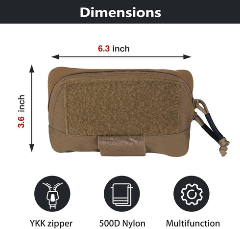 PETAC GEAR Tactical Molle Admin Pouch, Small Organizer Pocket for Tactical Vest, EDC Gun Belt, Molle Platform