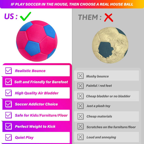 Indoor Soccer Ball Size 4 - Soft House Soccer Ball Size 4 for Protecting Inside Home Furniture, Silent Size 4 Soccer