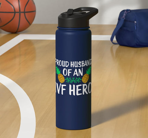 Fertility Journey Support Proud Husband IVF Hero Pineapple Fertility Stainless Steel Insulated Water Bottle