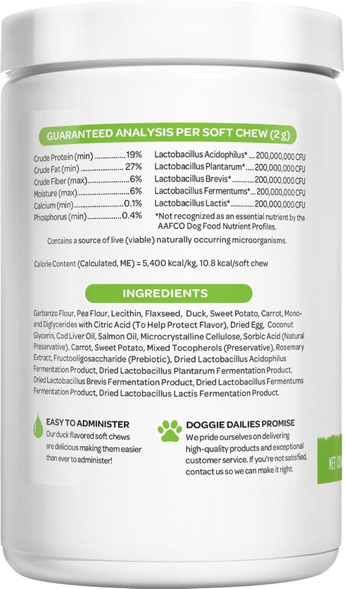 Doggie Dailies Probiotics for Dogs, Advanced Probiotics with Prebiotics, Supports Immune System and Digestive Health