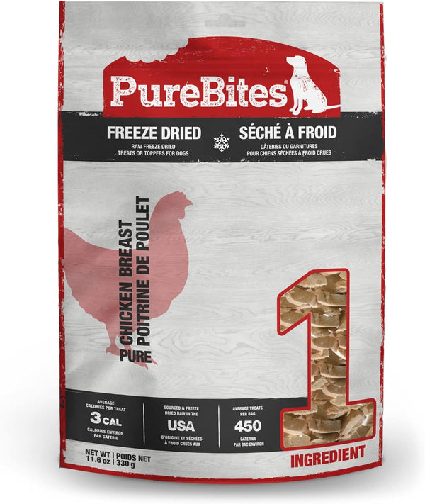 PureBites Chicken Breast Freeze Dried Dog Treats, 1 Ingredient, Made in USA,