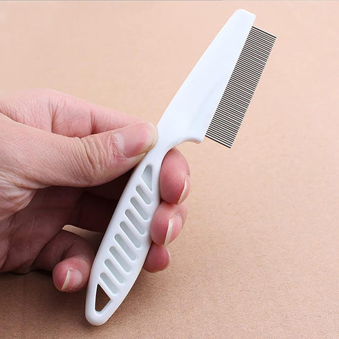 Double Sided Undercoat Rake Comb - Pet Grooming Tool for Dog and Cat Shedding, Dematting, Flea Comb Set (Blue/16 tooth)