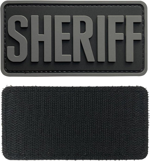 Sheriff Vest Patch Cool Subdued Gray 2x4 inches for County Sheriff Department Tactical Molle Vest