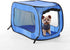 Beatrice Home Fashions Portable Collapsible Pop Up Travel Pet Kennel - 32.5" L x 19.5" W x 19.5" H, Blue