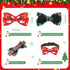 60 Pcs Christmas Dog Collar Bow Ties Bulk, Warm Snowman Detachable Bowties for Small Medium Large Dogs, Cat Grooming