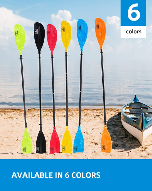 OCEANBROAD Adjustable Kayak Paddle - 86in/220cm to 94in/240cm Oar with Paddle Leash for Kayaking and Boating