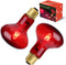 AOMRYOM 100W Infrared Heat Lamp Bulb, 2 Pack Red Light for Pet Lizards, Bearded Dragons, Snakes & Reptiles