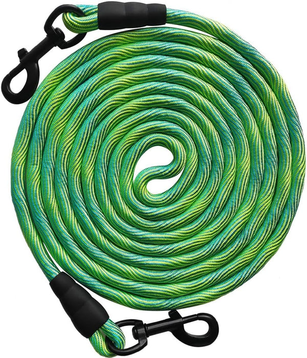 BTINESFUL Dog Tie-Out Long Tether Rope Leash, 8ft/12ft/20ft/30ft/50ft/75ft for Large Medium Small Dogs Training